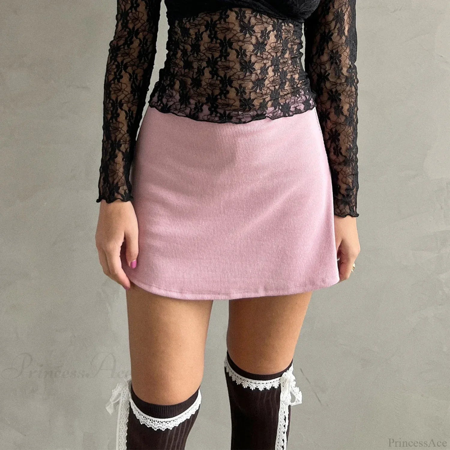 Elastic Side Slit Pencil Skirt