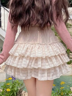 Elastic Waist Lace Skirt