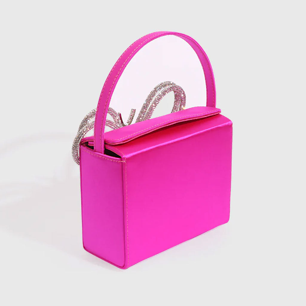 Butterfly Rhinestone Clutch Bag in Pink