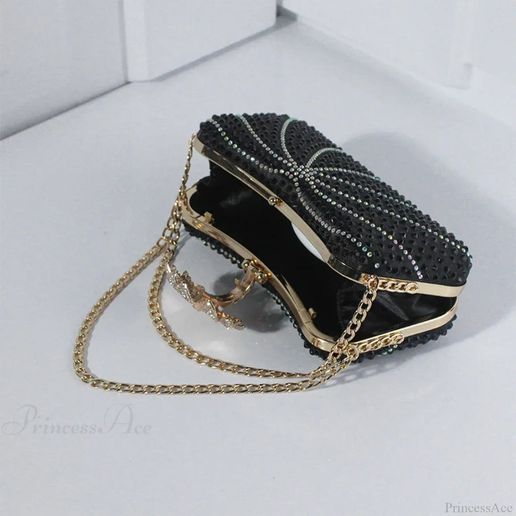 Elegant Crystal Shiny Evening Clutch Purse Wedding Bag