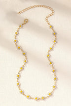 Daisy Alloy Choker Necklace with Adjustable Chain