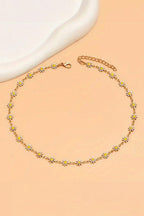 Daisy Alloy Choker Necklace with Adjustable Chain