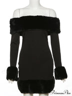 Elegant Fluffy Strapless Mini Christmas Party Dress