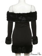 Elegant Fluffy Strapless Mini Christmas Party Dress