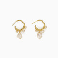 Gold Plated Pearl Beaded Stud Earrings