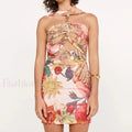 Hollow Halter Mini Dress