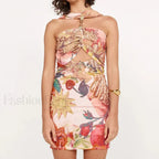 Hollow Halter Mini Dress