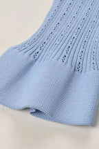 Elegant Lotus Leaf Hem Knit Cardigan