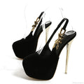 Elegant Metal Butterfly-Chain Back-Strap Extreme High Platform Prom Wedding Sexy Pumps High Heel