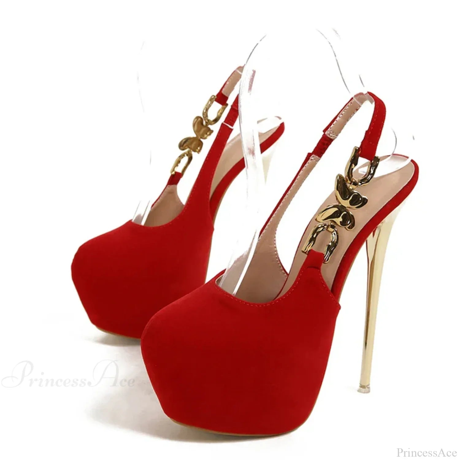 Elegant Metal Butterfly-Chain Back-Strap Extreme High Platform Prom Wedding Sexy Pumps High Heel