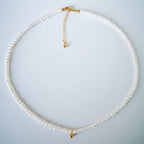 Pearl Embellished Beaded Choker Necklace - White