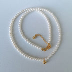 Pearl Embellished Beaded Choker Necklace - White