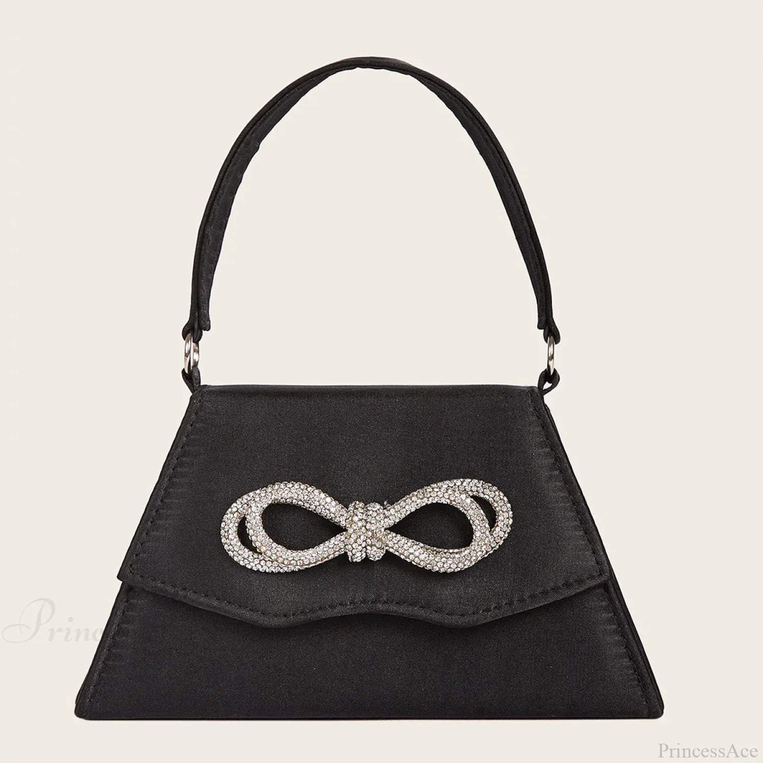 Elegant Silk Rhinestone Bow Wedding Clutch Bag