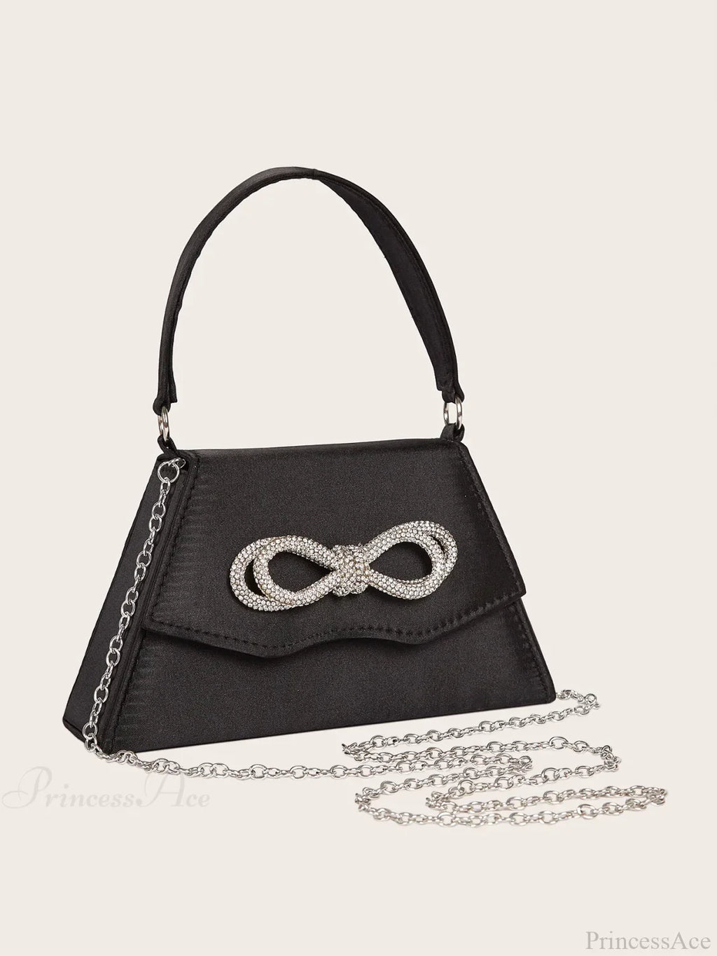 Elegant Silk Rhinestone Bow Wedding Clutch Bag