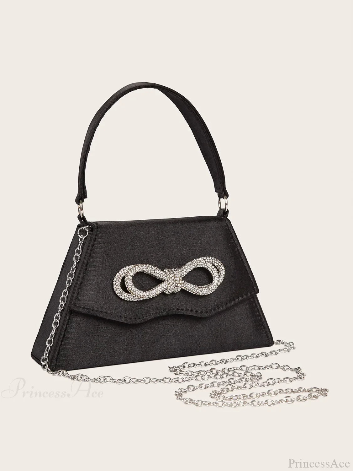 Elegant Silk Rhinestone Bow Wedding Clutch Bag