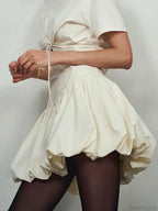 Elegant Solid Bud Mini Skirt