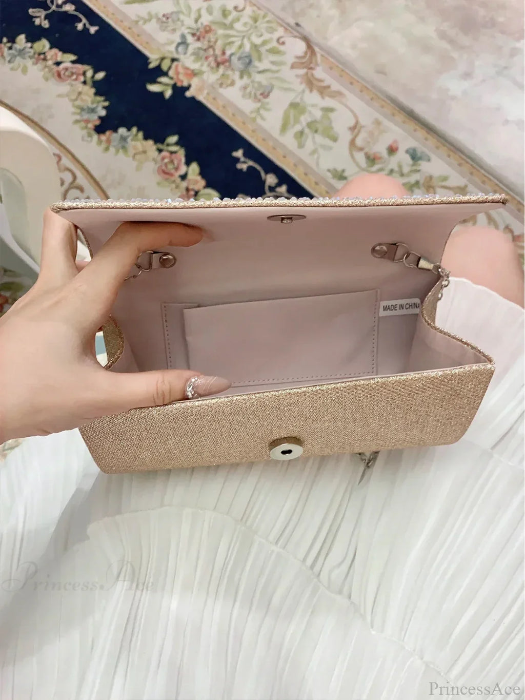 Elegant Sparkling Rhinestone Dinner Banquet Envelope Bag