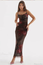 Elegant Split Print Maxi Vacation Dress