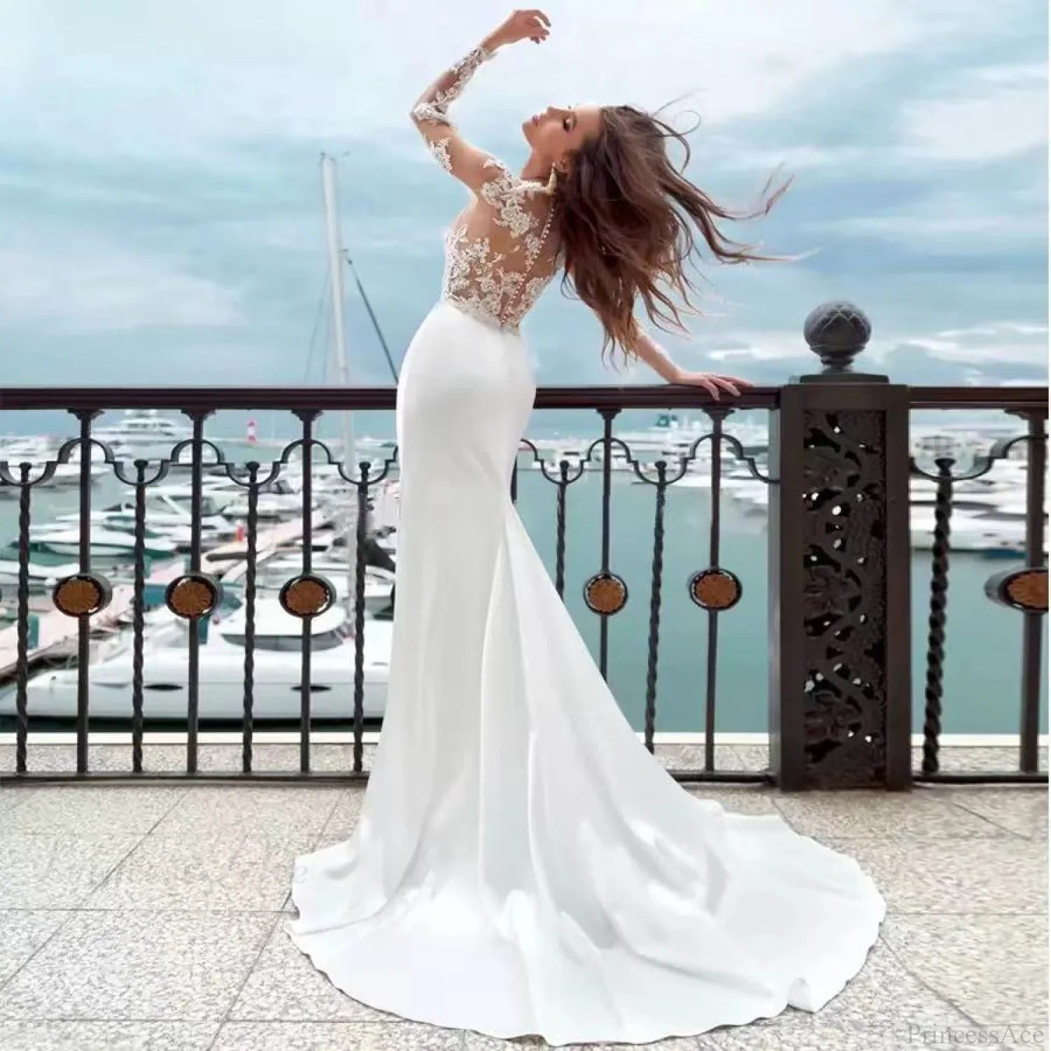 Elegant Strapless Evening Gown Wedding Dress