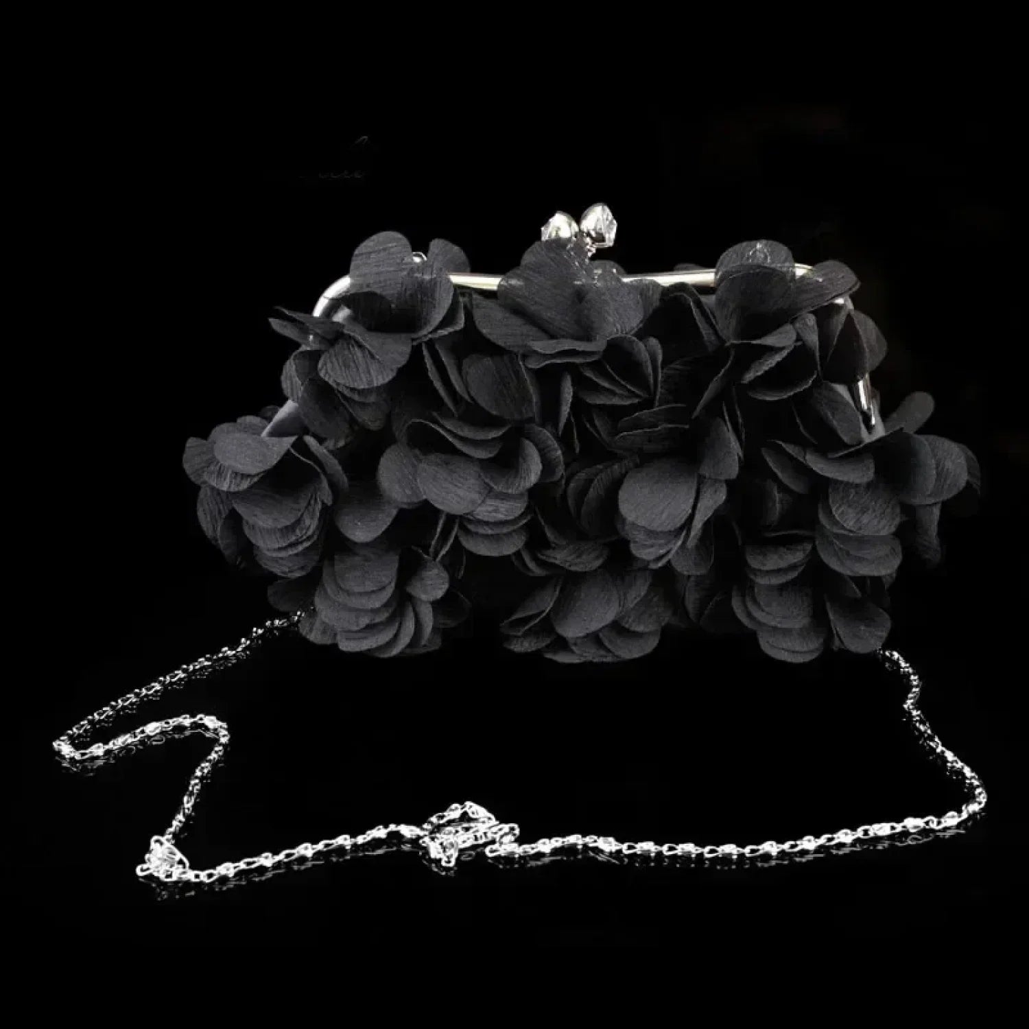 Elegant White Bride Floral Wedding Clutch Evening Handbag