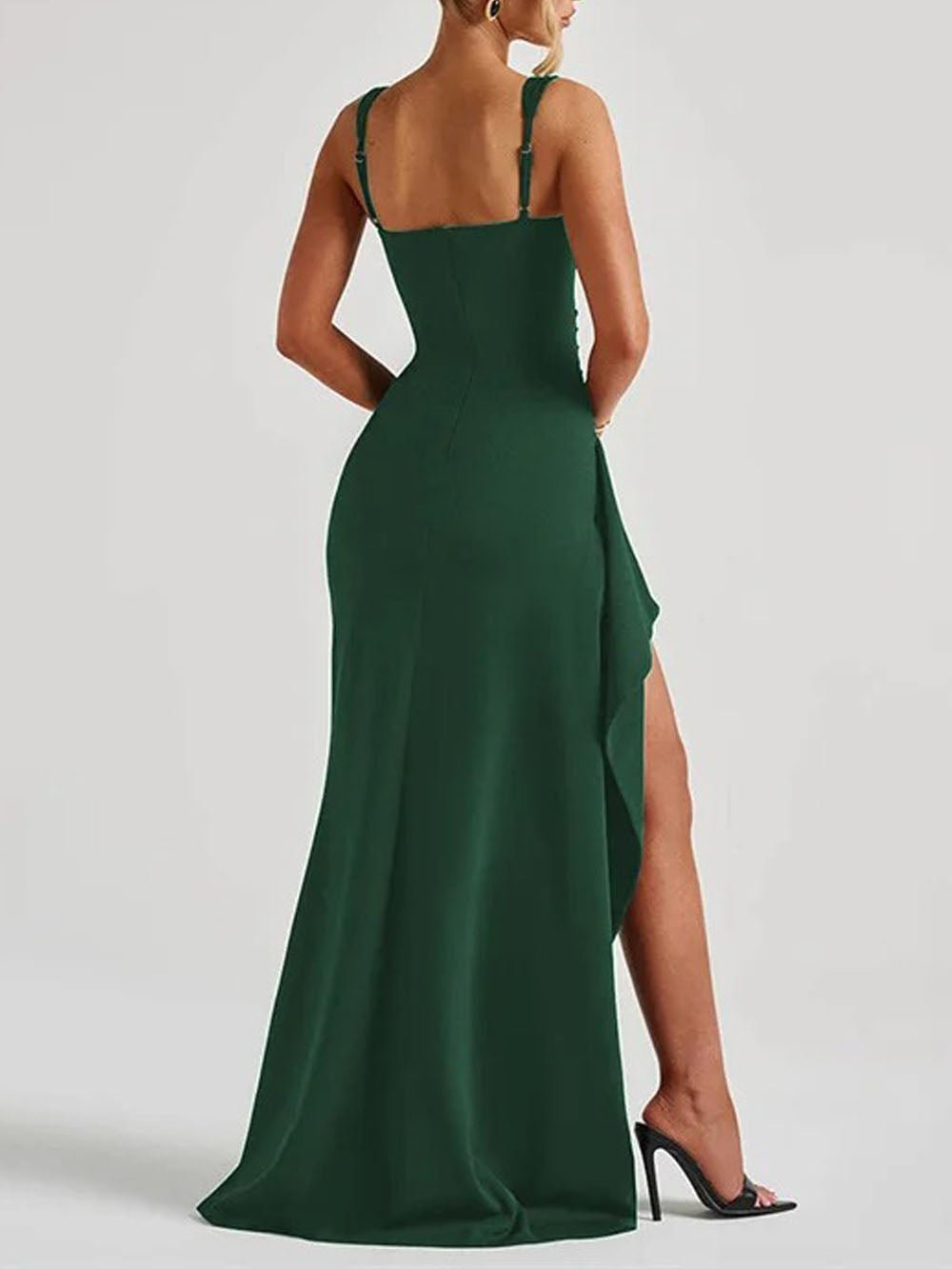 Elena Draped Spaghetti Maxi Dress