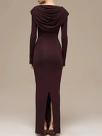 Elena Ruched Long Sleeve Maxi Dress