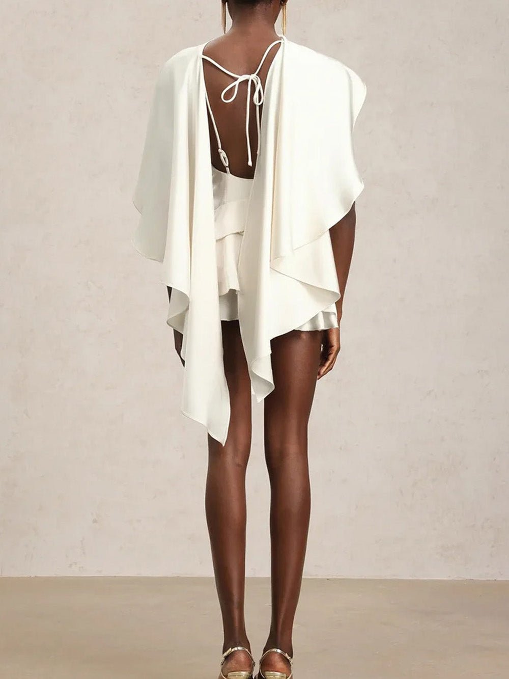 Elise Cape Ruffle Mini Dress