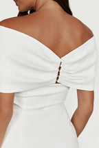 Off Shoulder Bow Detail Bodycon Mini Dress