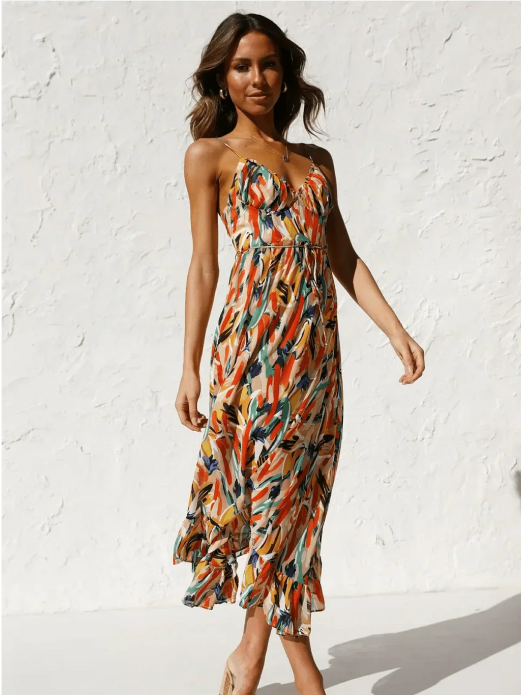 Samantha Exclusive Colorful Midi Dress Boutique Collection