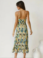 Lorena Statement Premium Chiffon Midi Dress Elevated Occasion Wear