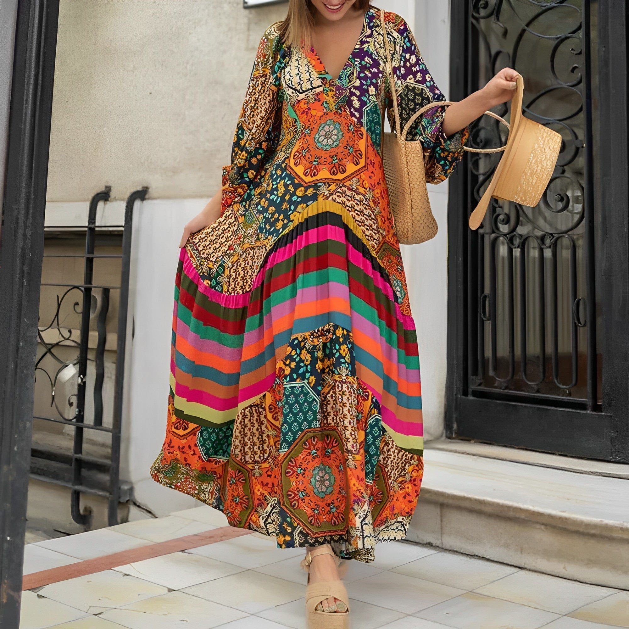 Edith Effortless Bohemian Dress Chic Silhouette Collection