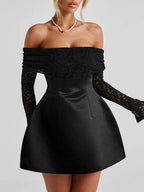 Elodie Off Shoulder Lace Mini Dress