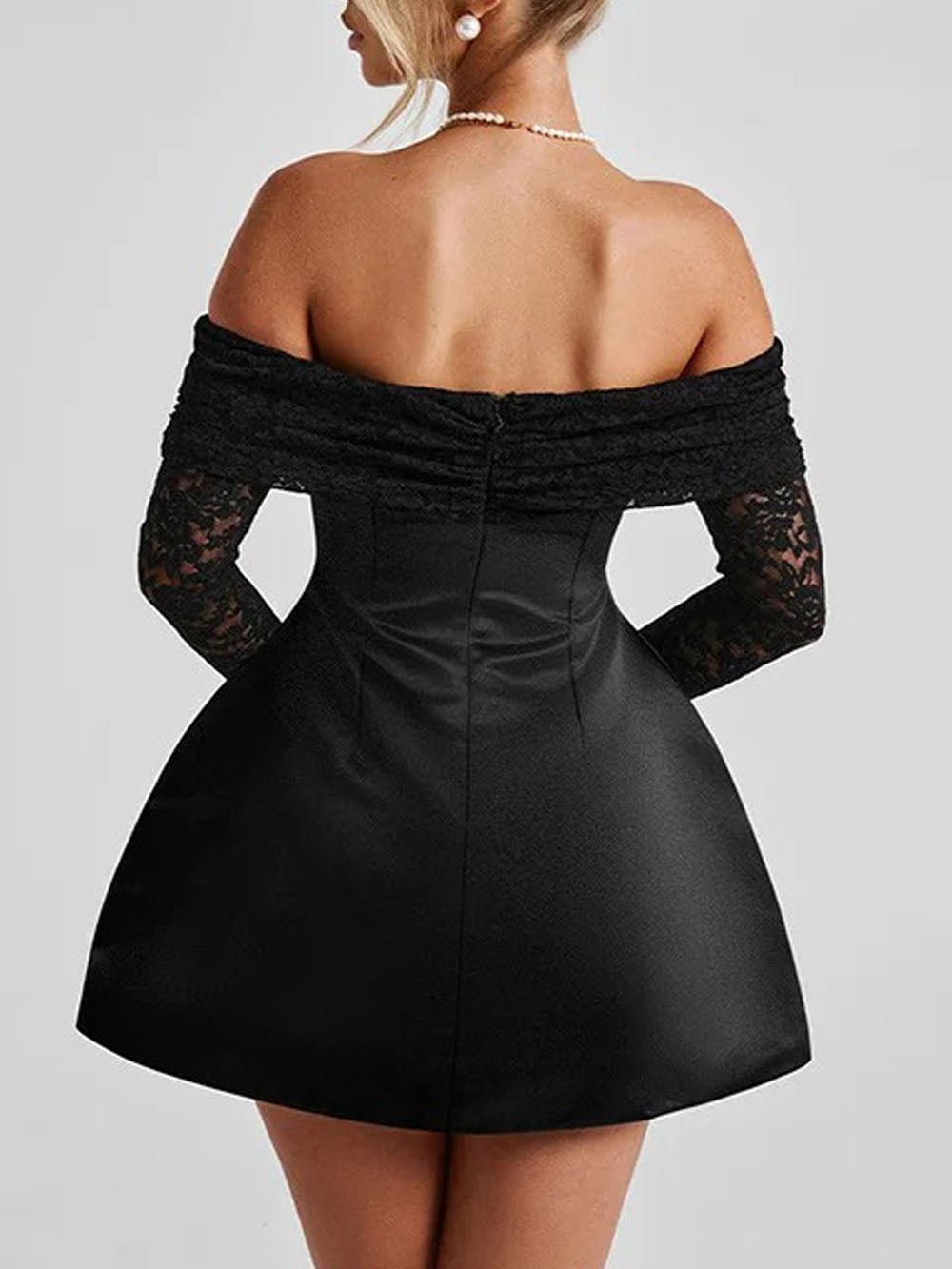 Elodie Off Shoulder Lace Mini Dress