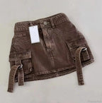Embroidered Denim Short