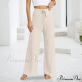 Embroidery Bow Knitted Flare Casual Slim Fit Sweatpants All-match Pants