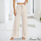 Embroidery Bow Knitted Flare Casual Slim Fit Sweatpants All-match Pants