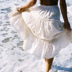Embroidery High Waist Boho Skirt