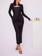 Emerson Hollow Out Long Sleeve Maxi Dress