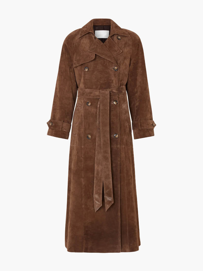 | Suede trench coat