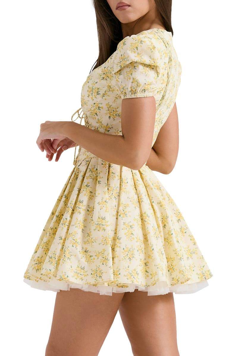 Helga Elevated Floral V Neck Corset Mini Dress Statement Occasion Edit