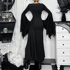 Empty Out Batwing Sleeve Full-Length Dress