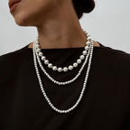 Quiet Luxury Brushed Satin Ball Silver Lariat Necklace