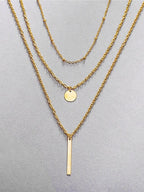 Chic Modern Geometry Necklace for Women - 3 Layered Design for All Seasons