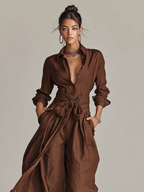 Sabrina | Woven Long Sleeve Jumpsuit