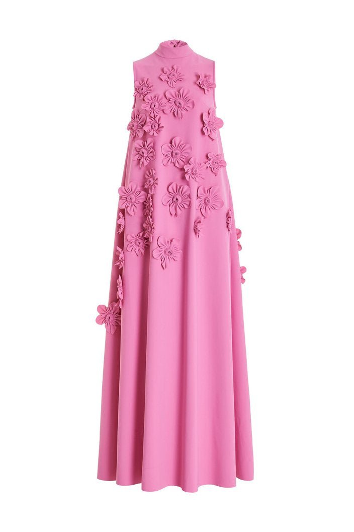 Rita Timeless Sleeveless Maxi Dress with Floral Embellishment Designer Edit