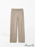 Ethereal Elegant Knitted Casual Elastic High-Waisted Straight Leg Pants