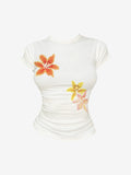 Street Flower Print Short Sleeve Tee