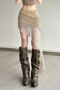 Slim Fit High-Waist Asymmetrical Skirt