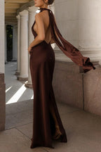 Satin Backless Sleeveless Dress