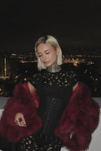 Hooded Faux Fur Blend Coat